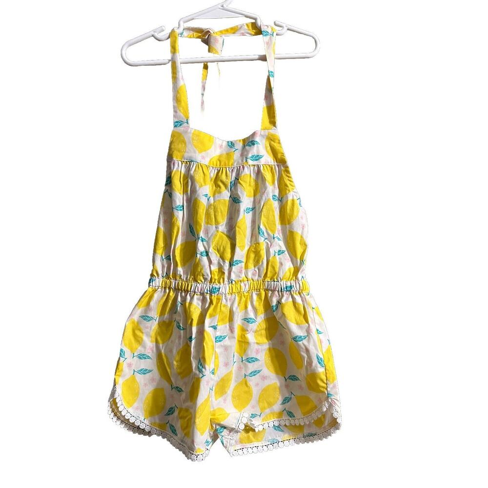 Eleanor Rose Teresa Lemon Romper size 4-5 Summer Preppy CUTE Summer Kid Spring